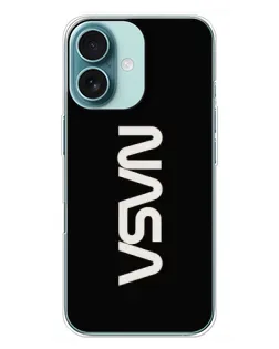 Чехол для iPhone 16 Plus с картинкой «NASA — вертикальный логотип»