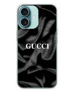 Чехол для iPhone 16 Plus с картинкой «Gucci — шелковые волны»