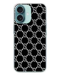 Чохол для iPhone 16 Plus з картинкою «Gucci — сітчастий паттерн»