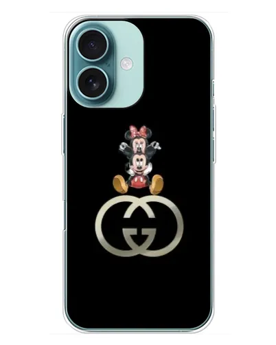 Чохол для iPhone 16 Plus з картинкою «Мінні Маус на лого» Чохол для iPhone 16 Plus з картинкою «Мінні Маус на лого»