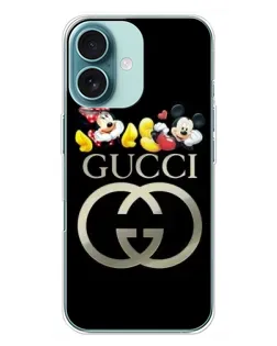 Чохол для iPhone 16 Plus з картинкою «Gucci — герої Disney»