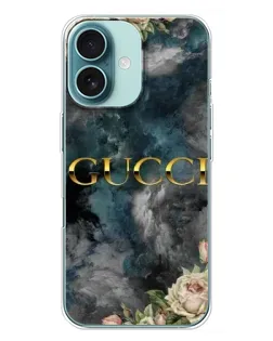Чохол для iPhone 16 Plus з картинкою «Абстрактні квіти Gucci»