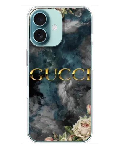Чохол для iPhone 16 Plus з картинкою «Абстрактні квіти Gucci»