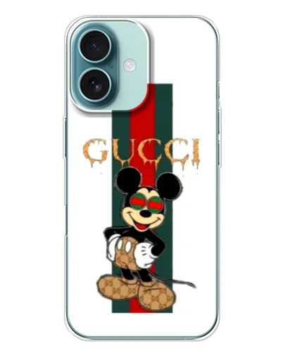 Чохол для iPhone 16 Plus з картинкою «Міккі Маус Gucci — смуги» Чохол для iPhone 16 Plus з картинкою «Міккі Маус Gucci — смуги»