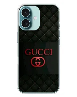 Чохол для iPhone 16 Plus з картинкою «Gucci — стьобаний чорний»