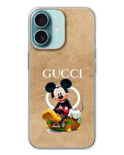 Чохол для iPhone 16 Plus з картинкою «Міккі Маус Gucci — крафт»