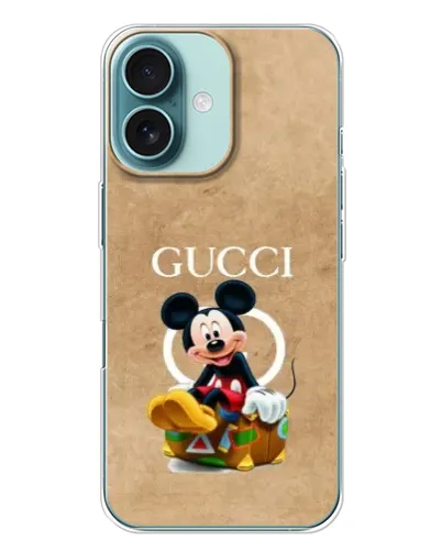 Чохол для iPhone 16 Plus з картинкою «Міккі Маус Gucci — крафт» Чохол для iPhone 16 Plus з картинкою «Міккі Маус Gucci — крафт»