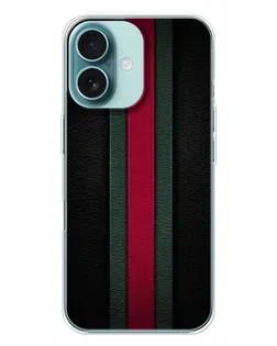 Чохол для iPhone 16 Plus з картинкою «Gucci — неонова лінія»
