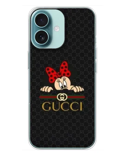 Чохол для iPhone 16 Plus з картинкою «Мінні Маус Gucci — чорний» Чохол для iPhone 16 Plus з картинкою «Мінні Маус Gucci — чорний»
