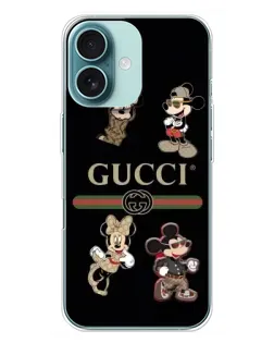 Чохол для iPhone 16 Plus з картинкою «Gucci — герої Disney та монограма»