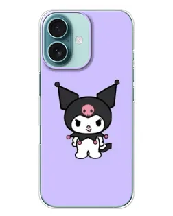 Чохол для iPhone 16 Plus з картинкою «Kuromi — ніжний фіолетовий»