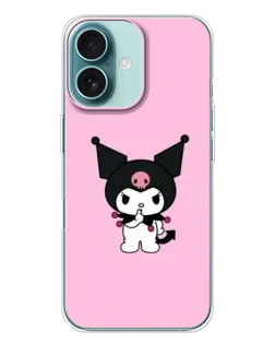 Чохол для iPhone 16 Plus з картинкою «Kuromi — рожева ніжність»