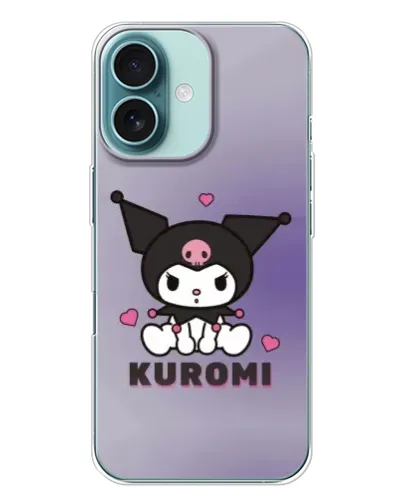 Чохол для iPhone 16 Plus з картинкою «Kuromi — фіолетовий арт»