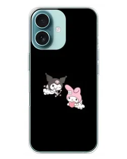 Чохол для iPhone 16 Plus з картинкою «My Melody та Kuromi»