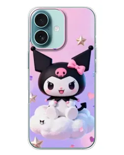 Чохол для iPhone 16 Plus з картинкою «Рок-зірка Kuromi»