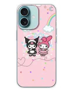 Чохол для iPhone 16 Plus з картинкою «My Melody та Kuromi»