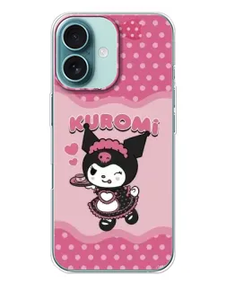 Чохол для iPhone 16 Plus з картинкою «Kuromi в окулярах»