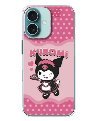 Чохол для iPhone 16 Plus з картинкою «Kuromi в окулярах»