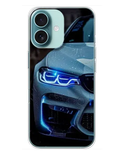 Чохол для iPhone 16 Plus з картинкою «Погляд BMW з синіми фарами» Чохол для iPhone 16 Plus з картинкою «Погляд BMW з синіми фарами»