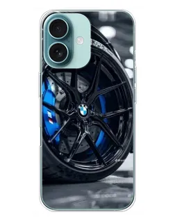 Чохол для iPhone 16 Plus з картинкою «Колесо BMW зблизька»