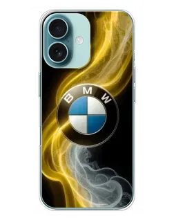 Чохол для iPhone 16 Plus з картинкою «Золотистий дим BMW»