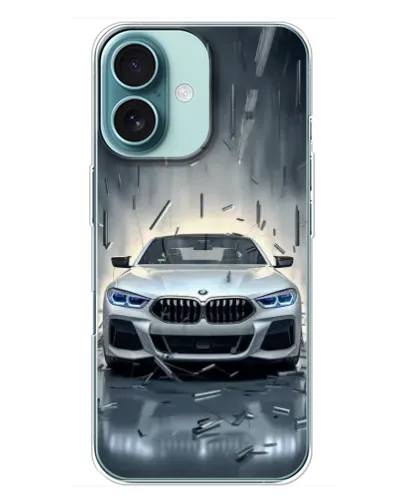 Чохол для iPhone 16 Plus з картинкою «BMW у світлі фар» Чохол для iPhone 16 Plus з картинкою «BMW у світлі фар»
