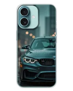 Чохол для iPhone 16 Plus з картинкою «BMW у вогнях міста»