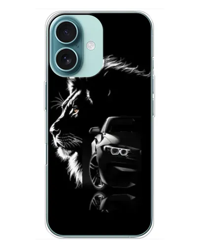 Чохол для iPhone 16 Plus з картинкою «BMW та лев» Чохол для iPhone 16 Plus з картинкою «BMW та лев»
