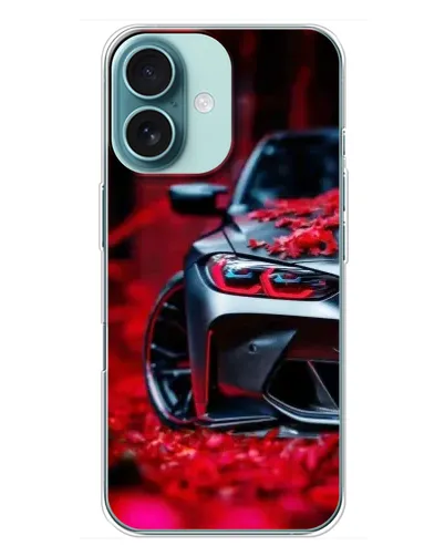 Чохол для iPhone 16 Plus з картинкою «Спортивна BMW та квіти» Чохол для iPhone 16 Plus з картинкою «Спортивна BMW та квіти»