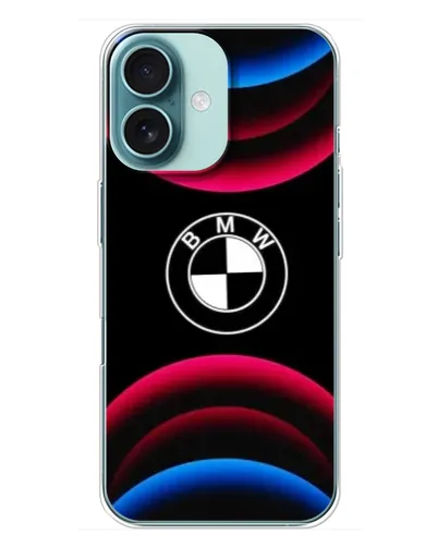 Чохол для iPhone 16 Plus з картинкою «Логотип BMW та неонові дуги» Чохол для iPhone 16 Plus з картинкою «Логотип BMW та неонові дуги»