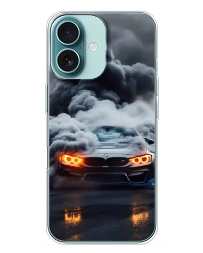 Чохол для iPhone 16 Plus з картинкою «BMW у диму» Чохол для iPhone 16 Plus з картинкою «BMW у диму»