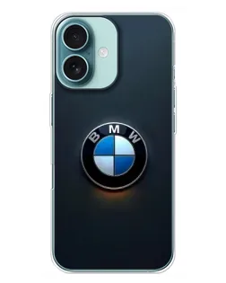 Чохол для iPhone 16 Plus з картинкою «Логотип BMW — мінімалізм»
