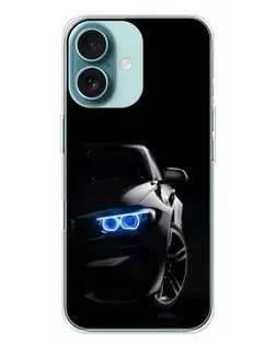 Чехол для iPhone 16 Plus с картинкой «BMW — ночной взгляд» Чехол для iPhone 16 Plus с картинкой «BMW — ночной взгляд»