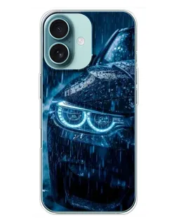 Чехол для iPhone 16 Plus с картинкой «BMW под дождем» Чехол для iPhone 16 Plus с картинкой «BMW под дождем»