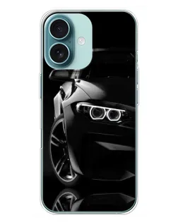 Чехол для iPhone 16 Plus с картинкой «Черная BMW — профиль» Чехол для iPhone 16 Plus с картинкой «Черная BMW — профиль»