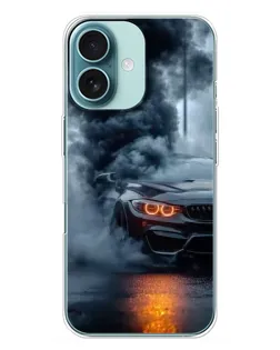 Чехол для iPhone 16 Plus с картинкой «BMW M-Power — абстракция» Чехол для iPhone 16 Plus с картинкой «BMW M-Power — абстракция»