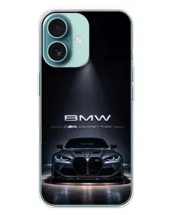 Чехол для iPhone 16 Plus с картинкой «BMW сквозь ночной город» Чехол для iPhone 16 Plus с картинкой «BMW сквозь ночной город»