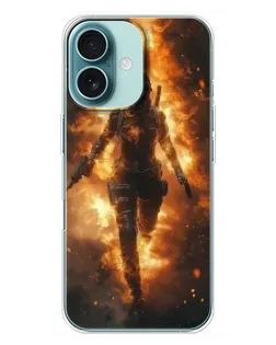 Чохол для iPhone 16 Plus з картинкою «BMW — швидкість у дощі»