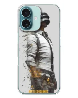 Чохол для iPhone 16 Plus з картинкою «PUBG — боєць у пилу»