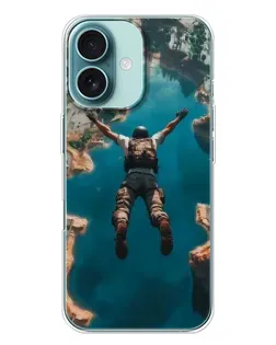 Чехол для iPhone 16 Plus с картинкой «PUBG — свободное падение»