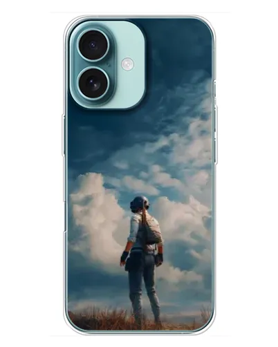 Чехол для iPhone 16 Plus с картинкой «Герой PUBG на скале» Чехол для iPhone 16 Plus с картинкой «Герой PUBG на скале»