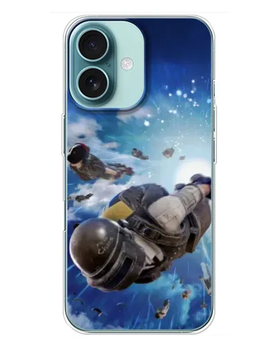 Чехол для iPhone 16 Plus с картинкой «Десант PUBG — прыжок» Чехол для iPhone 16 Plus с картинкой «Десант PUBG — прыжок»