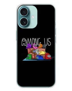 Чехол для iPhone 16 Plus с картинкой «Логотип Among Us»