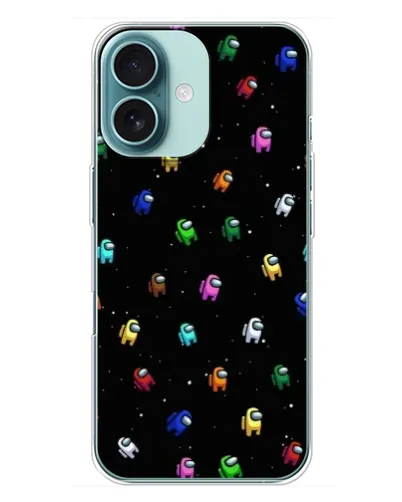 Чехол для iPhone 16 Plus с картинкой «Экипаж Among Us»
