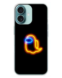 Чохол для iPhone 16 Plus з картинкою «Among Us неонове сяйво»