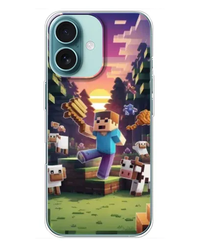 Чехол для iPhone 16 Plus с картинкой «Стив на ферме» Чехол для iPhone 16 Plus с картинкой «Стив на ферме»