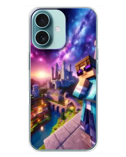 Чехол для iPhone 16 Plus с картинкой «Стив и космос» Чехол для iPhone 16 Plus с картинкой «Стив и космос»