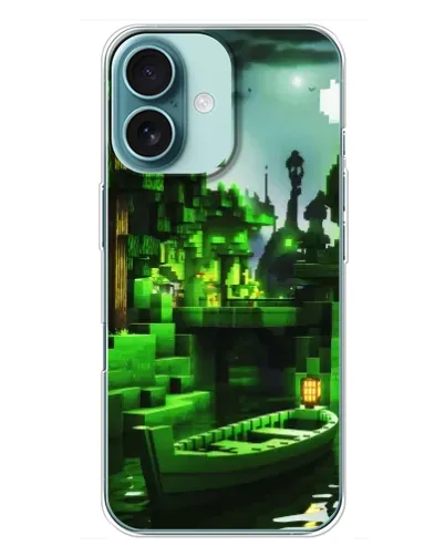 Чехол для iPhone 16 Plus с картинкой «Minecraft лесной пейзаж» Чехол для iPhone 16 Plus с картинкой «Minecraft лесной пейзаж»