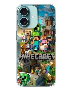 Чохол для iPhone 16 Plus з картинкою «Замок Minecraft»