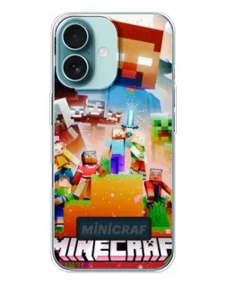 Чохол для iPhone 16 Plus з картинкою «Minecraft герої гри»